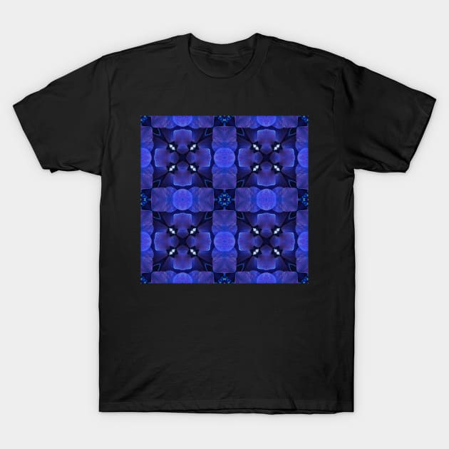 Royal Blue Hydrangea Pattern 2 T-Shirt by BubbleMench